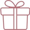 an icon of a gift box with a ribbon