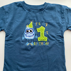 Embroidered T-shirt for 1st birthday